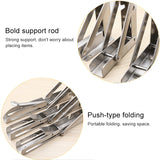 14 inch K Type Wall-mounted Foldable Stainless Steel Spring Storage Shelf for Dining Table, 14 inch