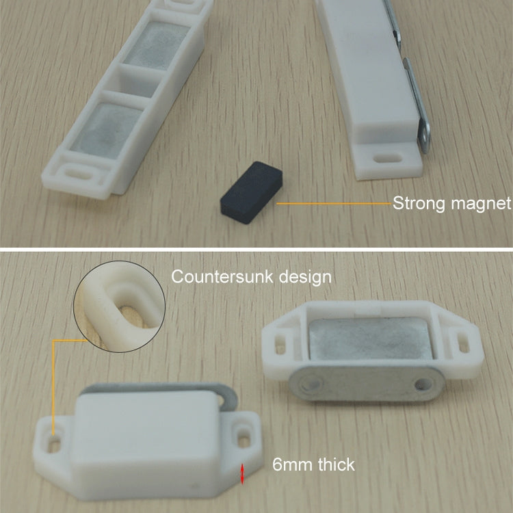 30 PCS Plastic Strong Magnetic Cupboard Door Suction Wardrobe Bookcase Home Accessories, Size: M, M