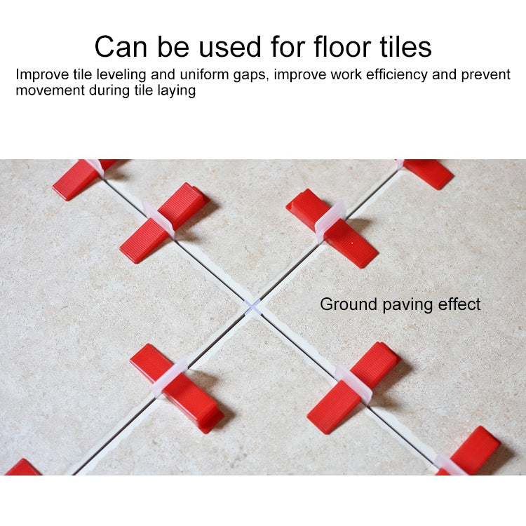 100 PCS 2.5mm Tile Leveling System Clips Kit Wall Floor Tile Spacer Tiling Tool for Paving Locator Tool OG6480, 2.5mm