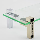 3-24mm F Type Glossy Polished Zinc Alloy Fixed Clip Glass Wood Layer Board Bracket, 3-24mm Glossy