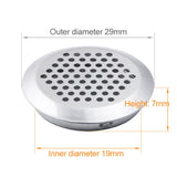 10pcs Bevel Surface 19mm Cabinet Round Air Vent Stainless Steel Louvered Grille Cover Vents with Little Holes, 19mm Bevel