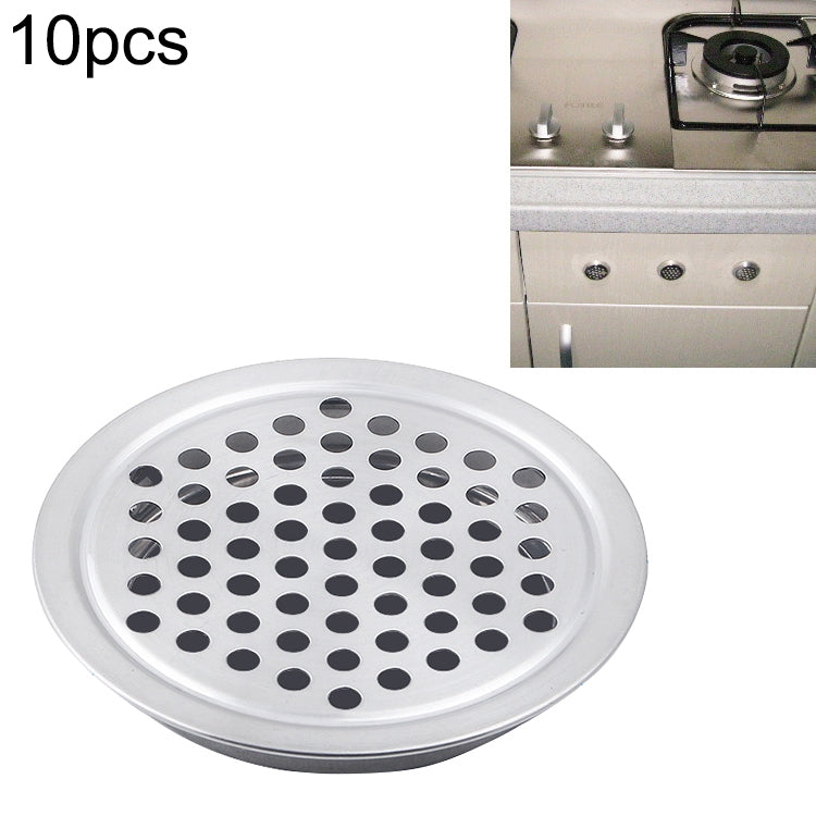 10pcs Flat Surface 25mm Cabinet Round Air Vent Stainless Steel Louvered Grille Cover Vents with Little Holes, 25mm Flat 25mm Flat