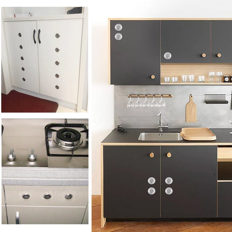 10pcs Flat Surface 29mm Cabinet Round Air Vent Stainless Steel Louvered Grille Cover Vents with Little Holes, 29mm Flat