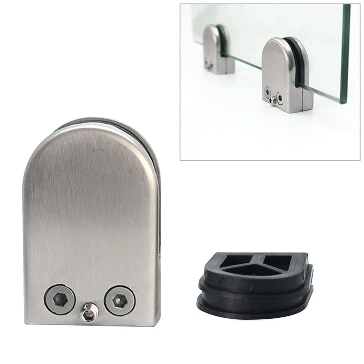 5-8mm Concave Curved Bottom Matte Polished 201 Stainless Steel Fixed Clip Railing Glass Wood Layer Board Clamp Bracket, 5-8mm, Curved Bottom, 201 Stainless Steel