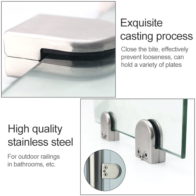 5-8mm Concave Curved Bottom Matte Polished 201 Stainless Steel Fixed Clip Railing Glass Wood Layer Board Clamp Bracket, 5-8mm, Curved Bottom, 201 Stainless Steel