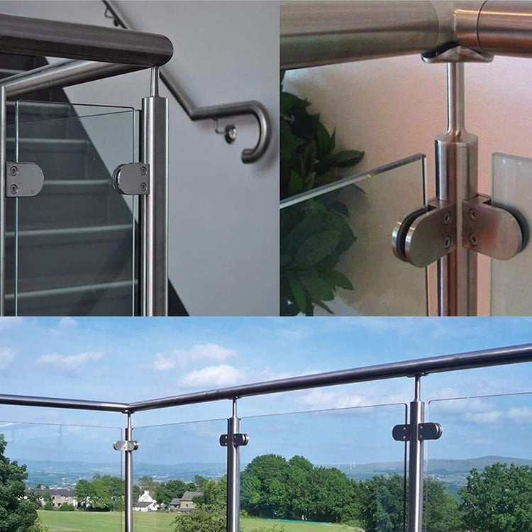 5-8mm Concave Curved Bottom Matte Polished 201 Stainless Steel Fixed Clip Railing Glass Wood Layer Board Clamp Bracket, 5-8mm, Curved Bottom, 201 Stainless Steel