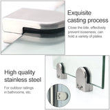 5-8mm Concave Curved Bottom Matte Polished 304 Stainless Steel Fixed Clip Railing Glass Wood Layer Board Clamp Bracket, 5-8mm, Curved Bottom, 304 Stainless Steel