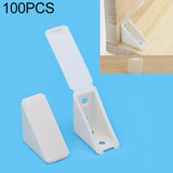 100 PCS Plastic Thickened Corner Connector Furniture Right Angle Board Bracket with Cover, Size: L, Size: L Size: L