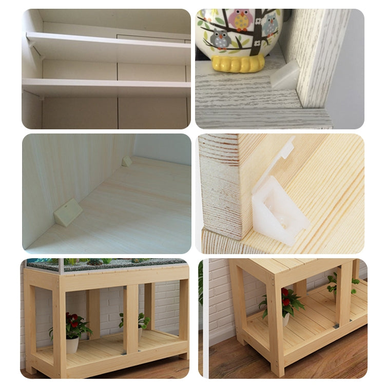 100 PCS Plastic Thickened Corner Connector Furniture Right Angle Board Bracket with Cover, Size: L, Size: L