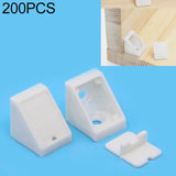 200 PCS Plastic Thickened Detachable Corner Connector Furniture Right Angle Board Bracket with Cover, Size: S (White), With Cover, Size: S (White) With Cover, Size: S (White)