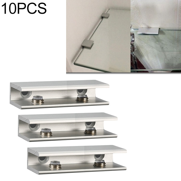 10 PCS Double Hole Aluminum Alloy Glass Fixing Clip, L, 8mm, L, 8mm L, 8mm