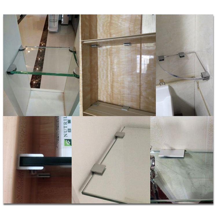 10 PCS Double Hole Aluminum Alloy Glass Fixing Clip, L, 8mm, L, 8mm