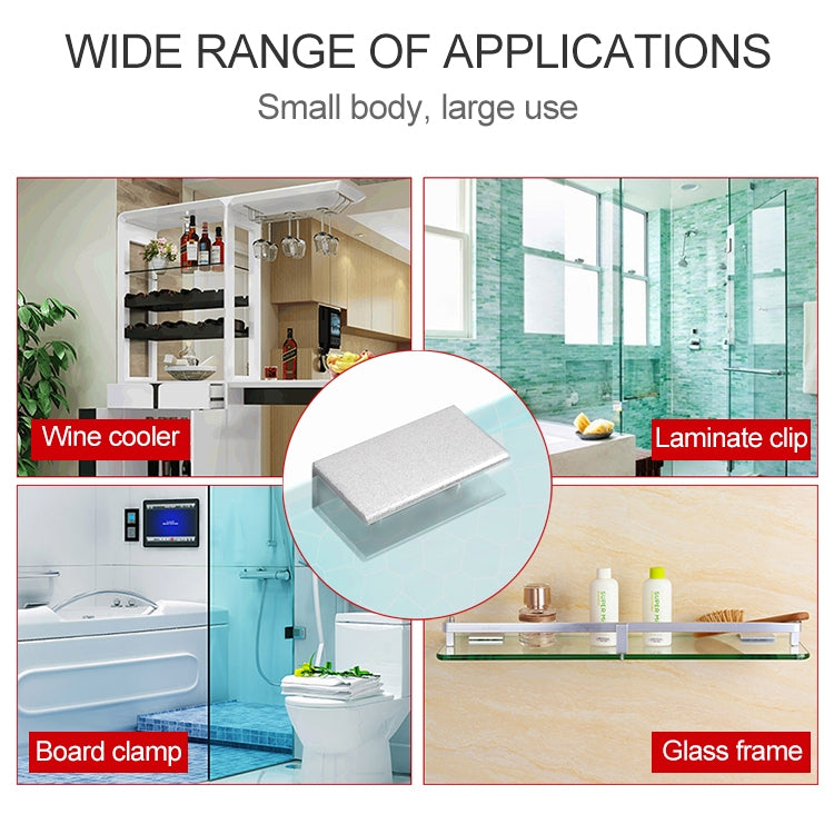 15 PCS Single Hole Aluminum Alloy Glass Fixing Clip, S, 8mm, S, 8mm