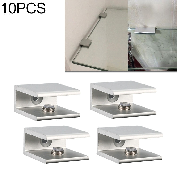 10 PCS Single Hole Aluminum Alloy Glass Fixing Clip, S, 10mm, S, 10mm S, 10mm