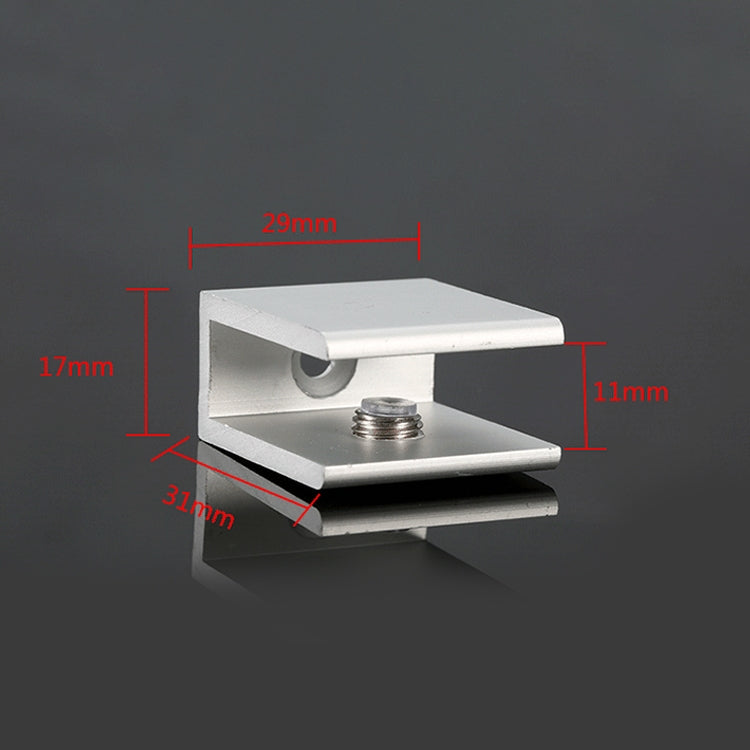 10 PCS Single Hole Aluminum Alloy Glass Fixing Clip, S, 10mm, S, 10mm