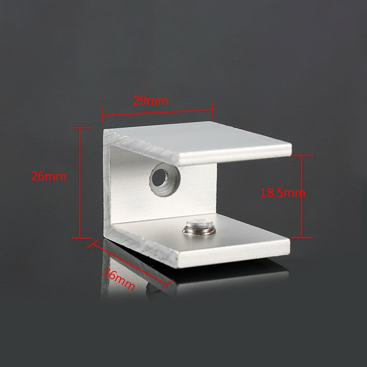 10 PCS Single Hole Aluminum Alloy Glass Fixing Clip, S, 18mm, S, 18mm