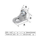 100 PCS Round Thickened Zinc Alloy Bright Layer Sucker Plate Bracket, D, Weight: 4.2g, Round, D