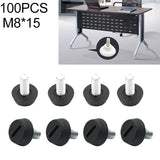 100 PCS Adjustable Foot Pad Furniture Screw Support Stub, M8x15, M8x15 M8x15