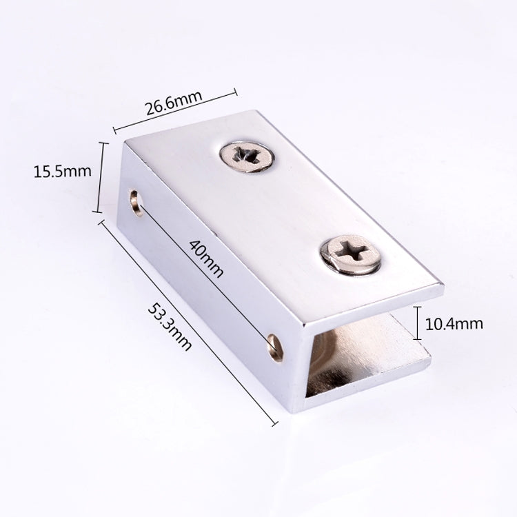 Zinc Alloy Bright Fixed Bracket Connection 10mm Rectangular Glass Fixing Clamp, 10mm Rectangular