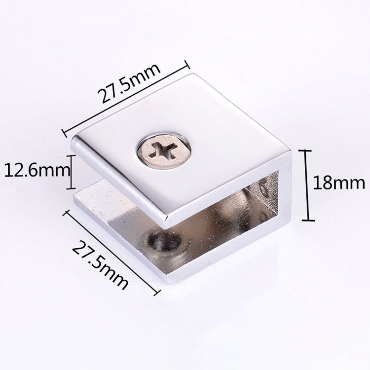 Zinc Alloy Bright Fixed Bracket Connection Square Glass Fixing Clamp, Size: L, Square, Size: L