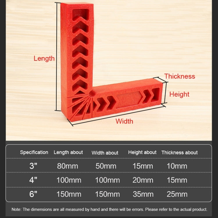 3 Inch Plastic 90 Degree Woodworking Auxiliary Positioner Square Ruler Fixing Tool, 3 Inch