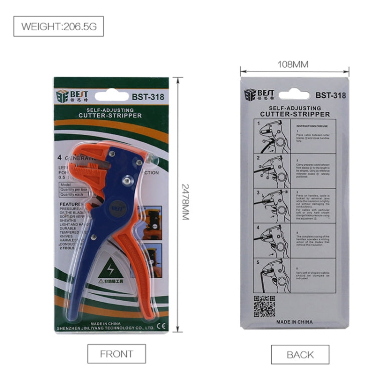 BEST-318 Cable Stripper Cutting and Crimping Pliers, BEST-318
