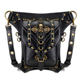FHG131BK Skull Head Decoration Multi-function PU Leather One-shoulder Crossbody Bag Waist Bag for Ladies, 21 x 16cm