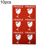 10pcs Self-adhesive English Warning Sticker Fragile Label, Fragile Label Fragile Label