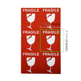 10pcs Self-adhesive English Warning Sticker Fragile Label, Fragile Label