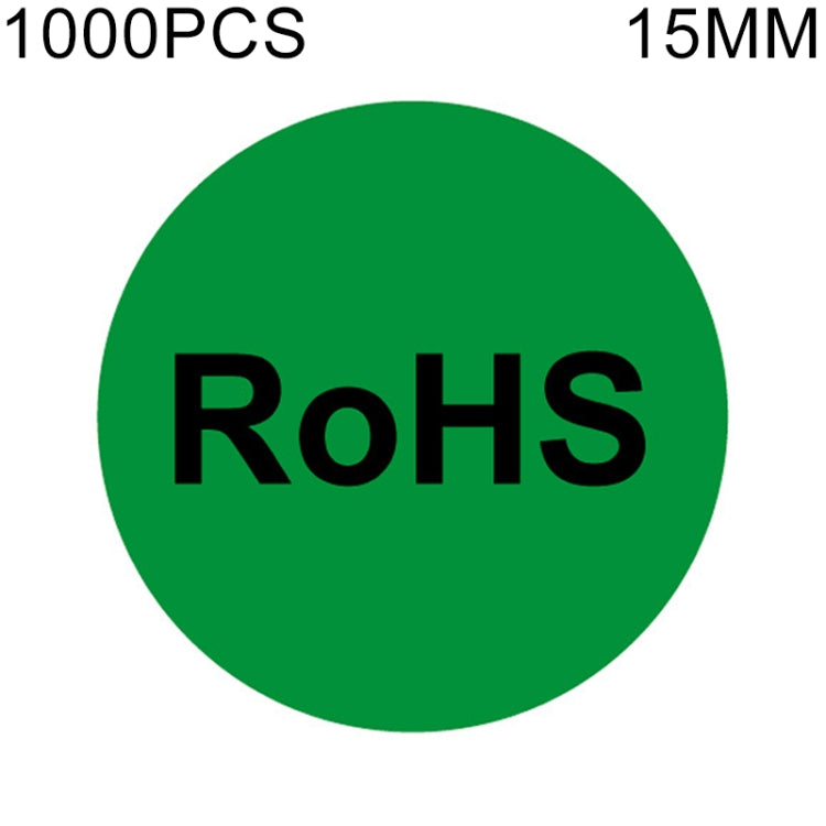 1000 PCS Round Shape Self-adhesive RoHS Sticker RoHS Label, Diameter: 15mm, Diameter: 15mm Diameter: 15mm
