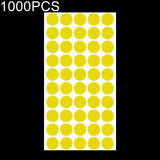 1000 PCS Round Shape Self-adhesive Colorful Mark Sticker Mark Label Yellow