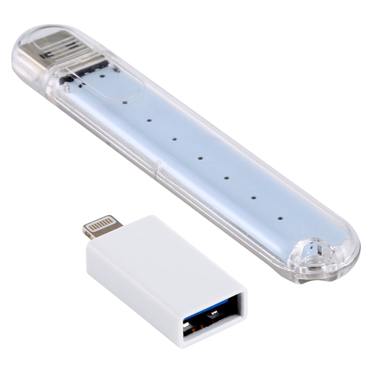 8LEDs 5V 200LM USB LED Book Light Portable Night Light, with 8 Pin Adapter, with 8 Pin Adapter