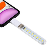 8LEDs 5V 200LM USB LED Book Light Portable Night Light, with 8 Pin Adapter, with 8 Pin Adapter
