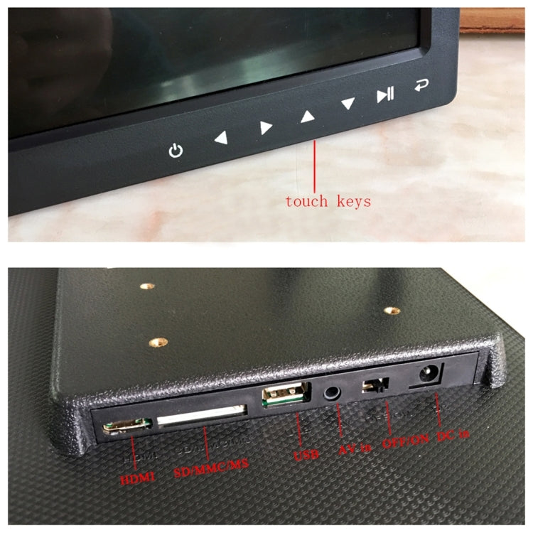 17.0 inch LED Display Digital Photo Frame with 7-keys Touch Button Control / Holder / Remote Control, Allwinner Technology, Support USB / SD Card Input / OTG, US/EU/UK Plug, 17.0 inch/With Touch Button Black, 17.0 Inch