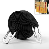 2m Elastic Strapping Rope Packing Tape for Bicycle Motorcycle Back Seat with Hook, 2m 2m Black
