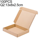 100 PCS Kraft Paper Shipping Box Packaging Box, Size: Q2, 13x8x2.5cm, 13x8x2.5cm 13x8x2.5cm