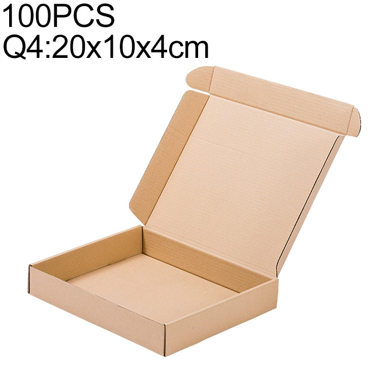 100 PCS Kraft Paper Shipping Box Packaging Box, Size: Q4, 20x10x4cm, 20x10x4cm 20x10x4cm