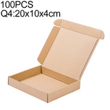 100 PCS Kraft Paper Shipping Box Packaging Box, Size: Q4, 20x10x4cm, 20x10x4cm 20x10x4cm