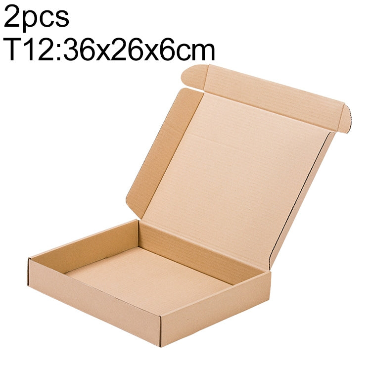 2pcs Kraft Paper Shipping Box Packaging Box, Size: T12, 36x26x6cm, 36x26x6cm 36x26x6cm