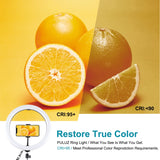 PULUZ 11.8 inch 30cm RGB Light 1.1m Tripod Mount Dimmable LED Ring Vlogging Selfie Photography Video Lights Live Broadcast Kits with Cold Shoe Tripod Ball Head & Phone Clamp, 12 inch RGB+Tripod(EU)