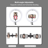 PULUZ 11.8 inch 30cm Light + 1.65m Tripod + Dual Phone Bracket Curved Surface USB 3 Modes Dimmable Dual Color Temperature LED Ring Vlogging Video Light Live Broadcast Kits with Phone Clamp, 11.8 inch+1.65m Tripod+Dual Bracket