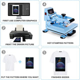 Hand Stamping Machine T-Shirt Clothes Heat Transfer, Size: 23x30cm, EU Plug, POD Machine EU Plug