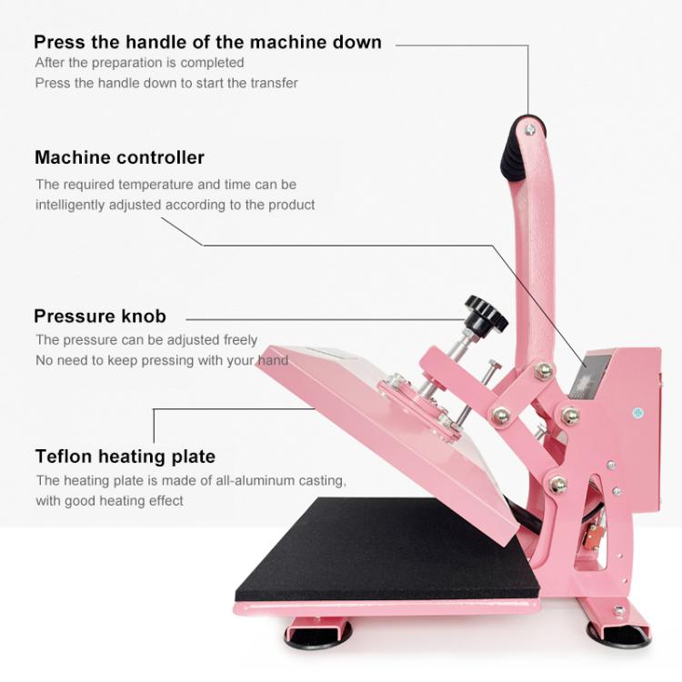 Hand Stamping Machine T-Shirt Clothes Heat Transfer, Size: 23x30cm, UK Plug, POD Machine UK Plug