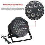 36W 36 LEDs DMX512 RGB LED PAR Light with Remote Control, Strobe + Sound Control + Self-propelled, AC 100-240V, RGB with Remote Control