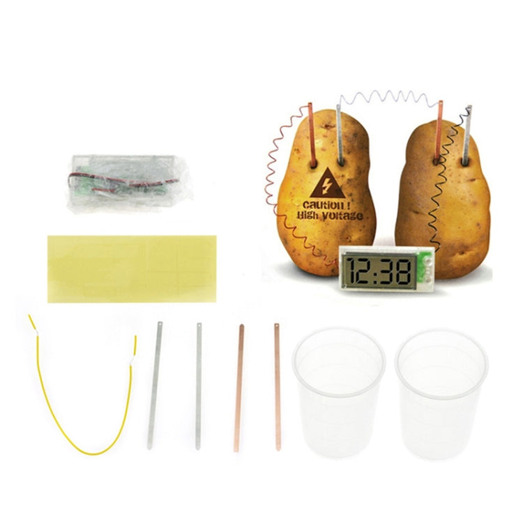 DIY Novel Green Science Potato Digital Clock Educational Kit with 2 inch LCD Screen (Potato NOT Included), Potato Digital Clock