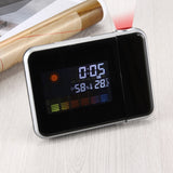 Multifunctional Digital Color LCD Display LED Projection Alarm Clock with Weather Station / Temperature / Humidity / Calendar, LED Projection Alarm Clock