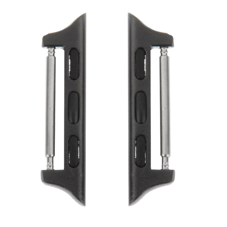 2 PCS for Apple Watch 42mm Metal Strap Connector Metal Buckle, Black