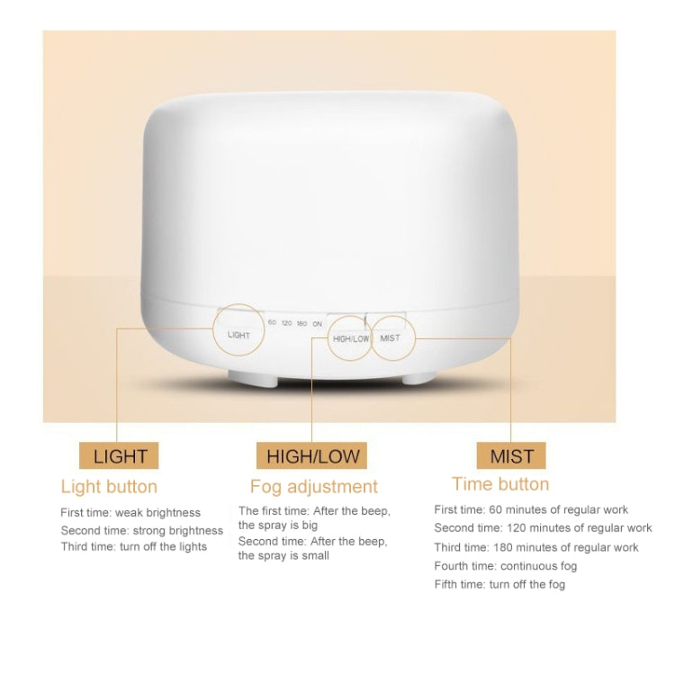 Ultrasonic Aroma Diffuser with Colorful LED Lights (US Plug), FU-168