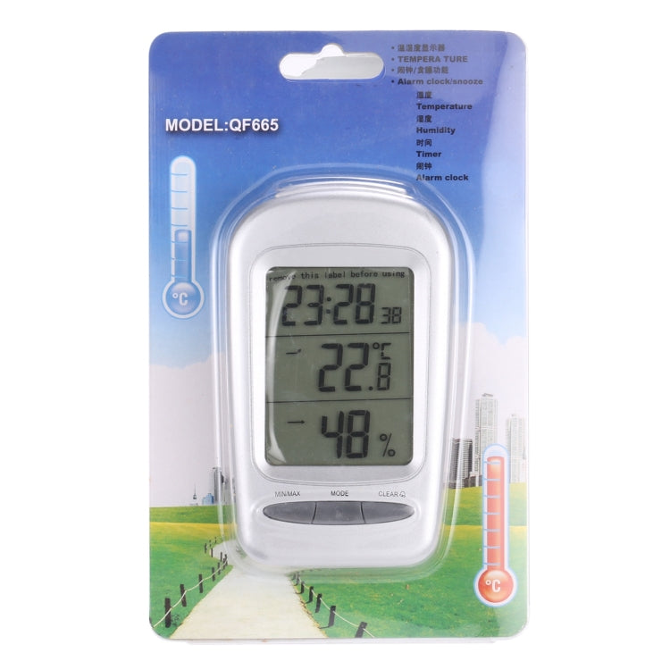 LCD Digital Desk Indoor Thermometer Hygrometer with Date / Clock / Freezing Warning, W240