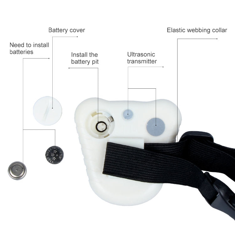 Ultrasonic Bark Stop Collar, (White)